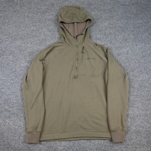 First Lite Thermagrid Hoodie Mens Small Green 1/4 Zip Hunting Fleece Pullover